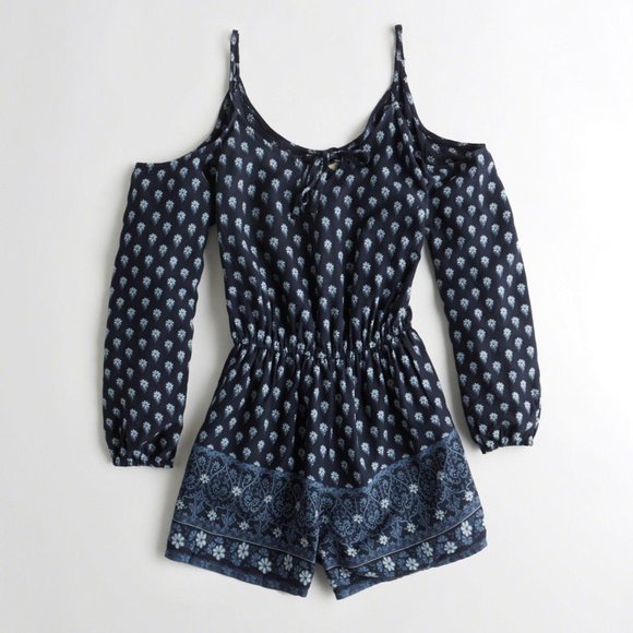 LONG SLEEVE BLUE ROMPER - Picture 1 of 1